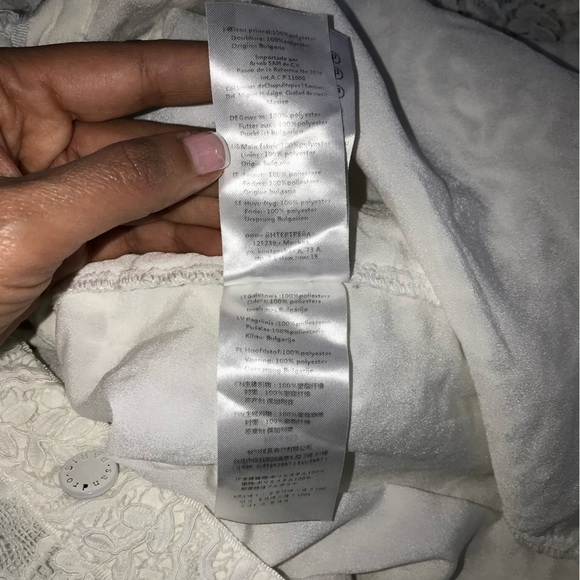 Sandro white live lace button down dress sz 36 - Picture 15 of 16